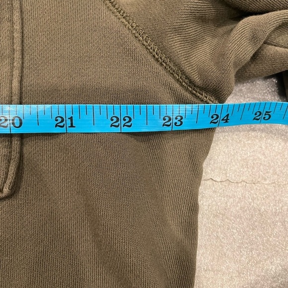[L/PTP24”]Banana Republic Olive Green Sweatshirt Chest Pocket 1/4 Zip Pullover - Picture 4 of 6